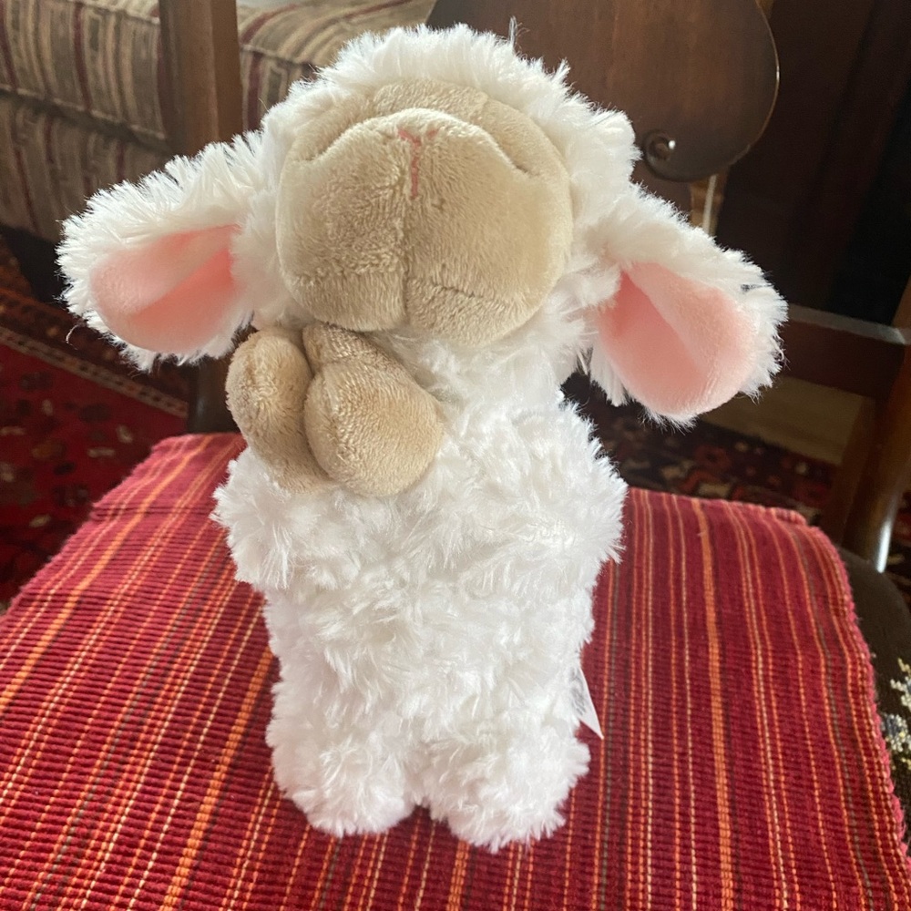 Plush White and Tan Lamb Ganz